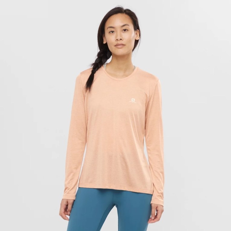 Apricot Salomon Agile Long Sleeve Women\'s T-Shirts | IE KD5197